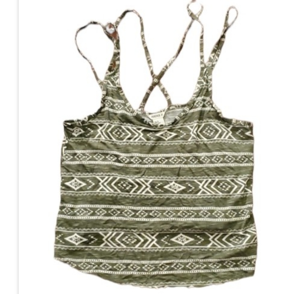 Forever 21 Top Crop Shirt Small Western Aztec